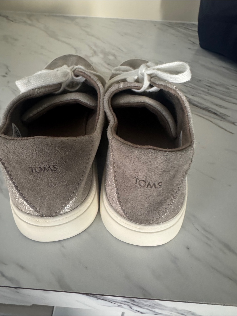 TOMS womensGray Suede Lace-Up Shoes